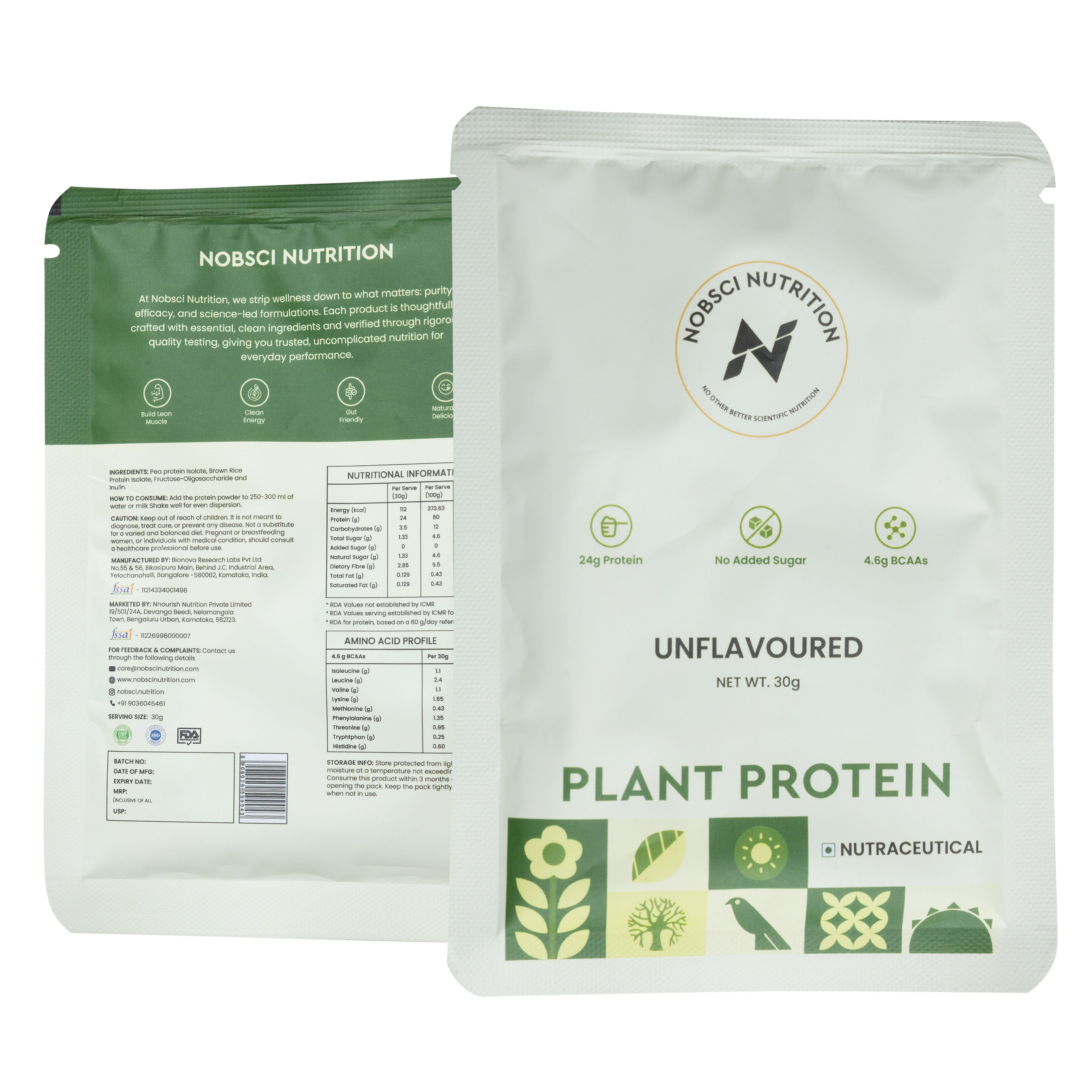 Plant Protein - Unflavoured Sachets Pack of 6
