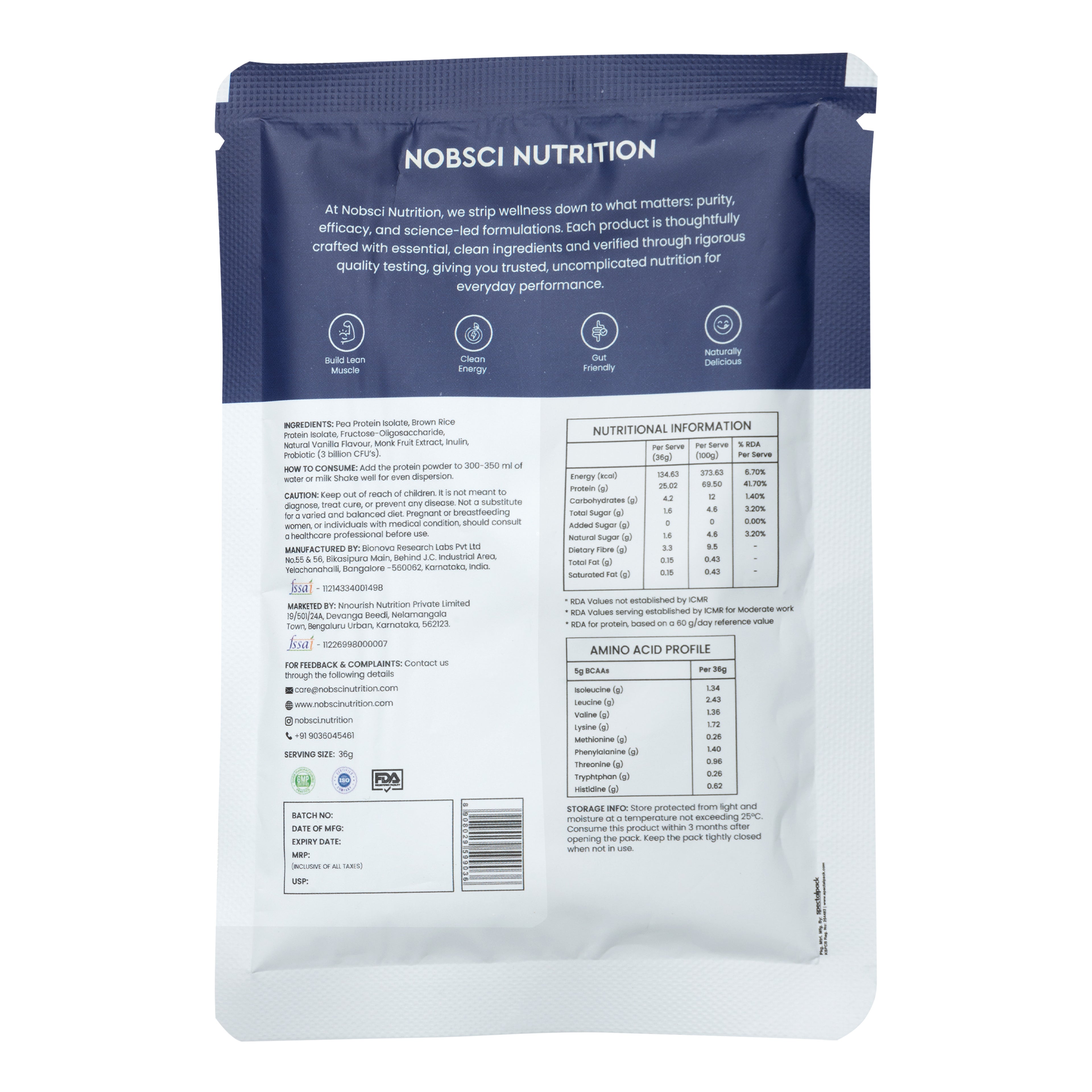 Plant Protein - Vanilla Sachets Pack of 6