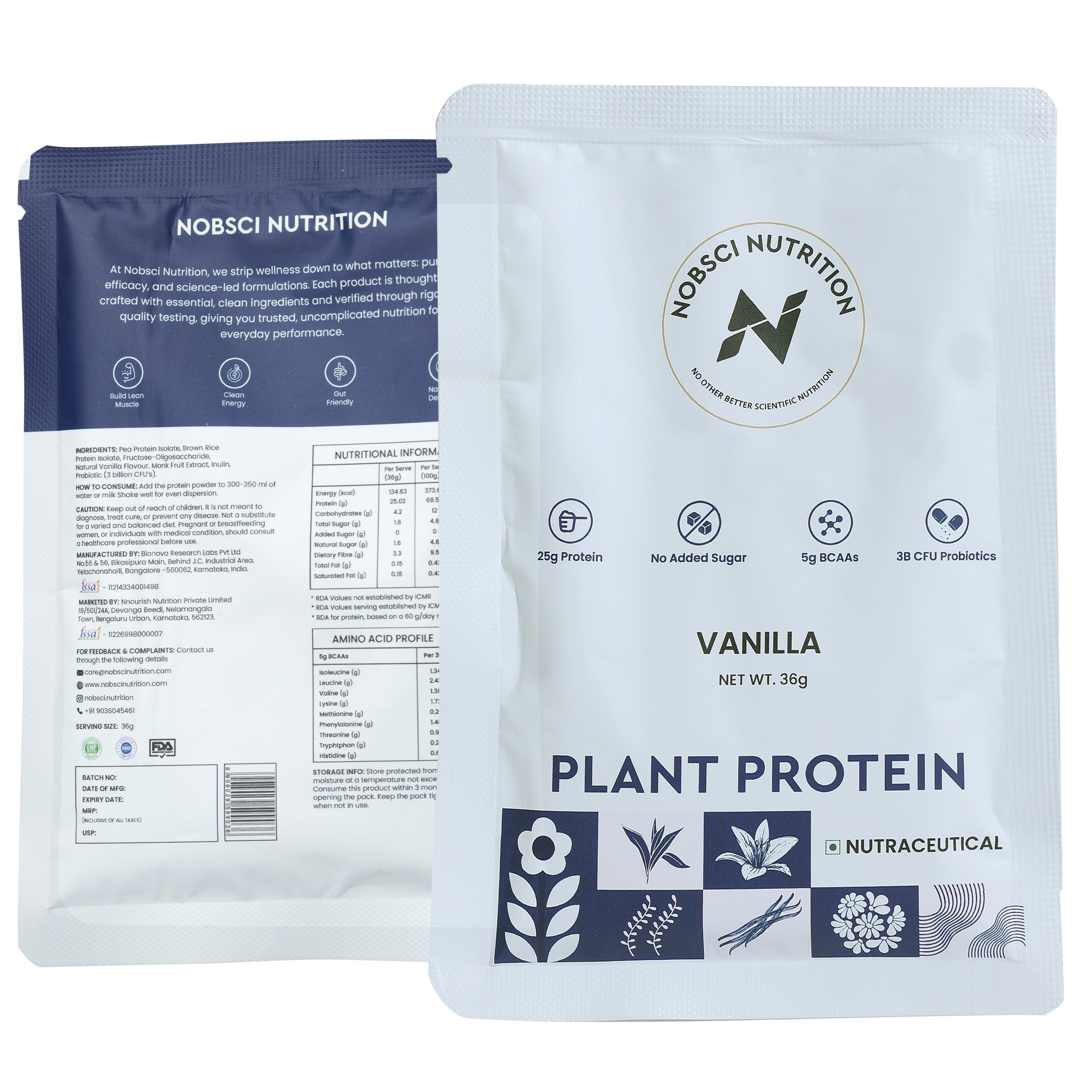 Plant Protein - Vanilla Sachets Pack of 6